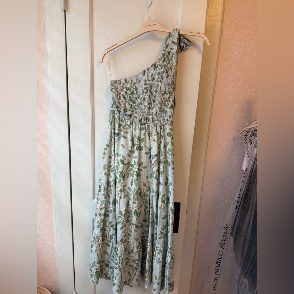 Kathleen Maeve Textured Green Floral Dress